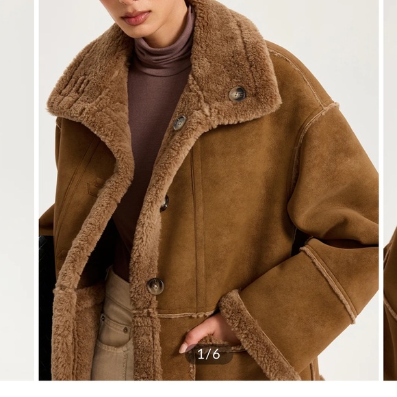 Reversible Shearling Collared Jacket - Picture 2 of 6